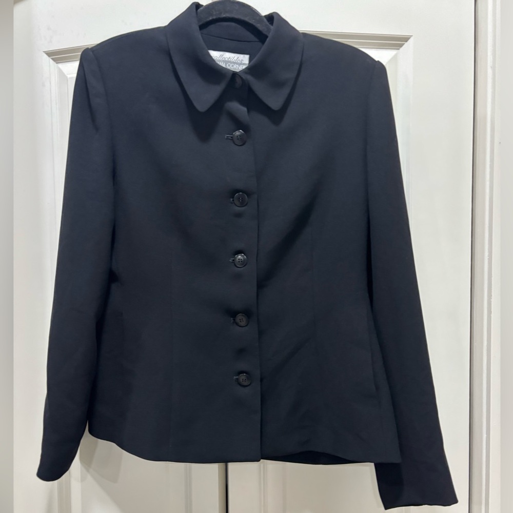 Casual Corner Collectibles Black Women's Blazer Button Up Sz 12